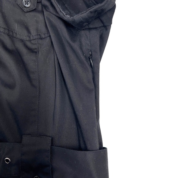 WILLI SMITH Black Shirt Dress Belted Utility Style Short Sleeve Women Size 8 - Picture 4 of 7